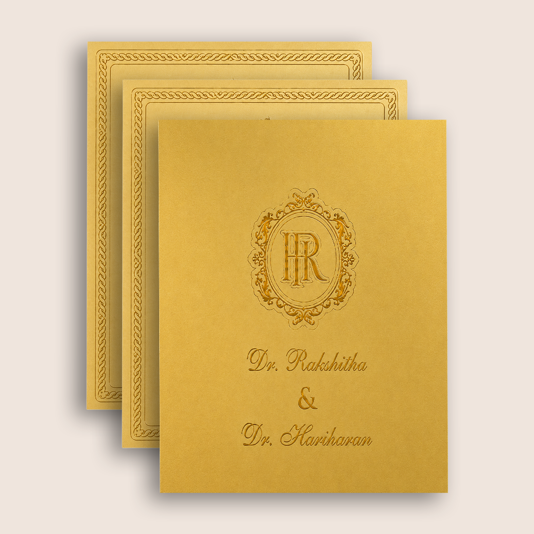 Gold Premium Door Style Luxury Invitation Box - KNLW202562