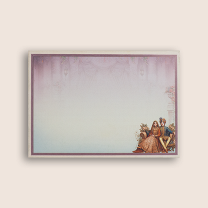 Lavender Royal Palace Bride Groom wedding card -KAA05320