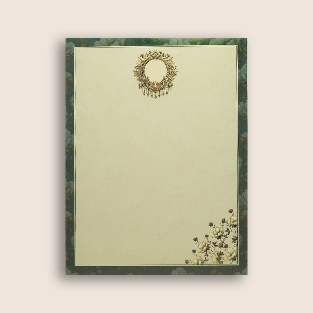 Royal Blue Floral Door Style Wedding Card - KAA05100