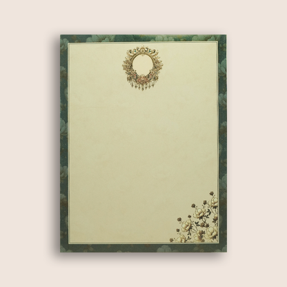 Royal Blue Floral Door Style Wedding Card - KAA05100