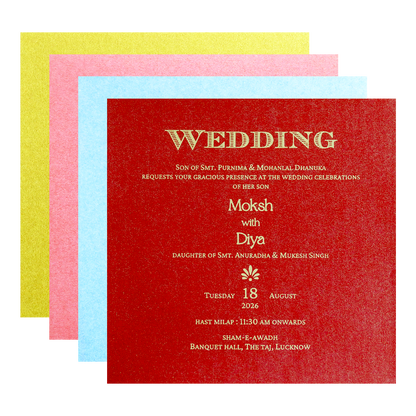 Pink Gold Floral Wedding Card-KPR06130