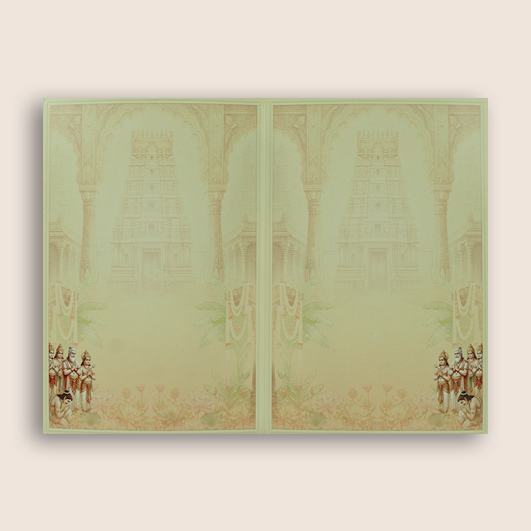 Beige Lord Balaji Padmavathi Wedding Invitation - KNBL1704