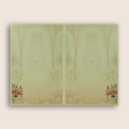 Beige Lord Balaji Padmavathi Wedding Invitation - KNBL1704