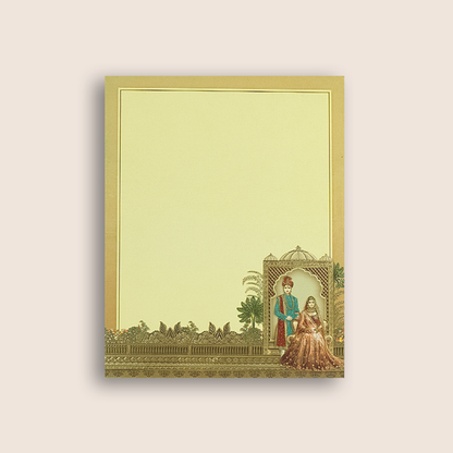 Brown Jharokha Bride Groom Padded  wedding Invitation - KAA06380