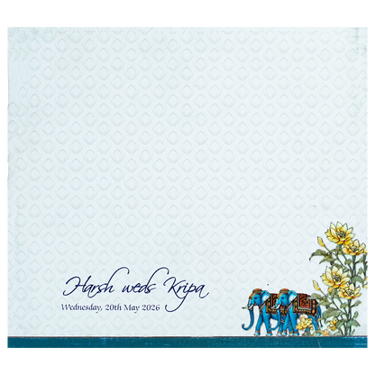 White Padded Floral Wedding Card-KPR25080