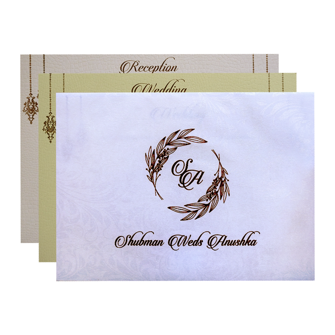 Royal Lavender Padded Embossed Gold Door Style Wedding Invitation Card-KRB09660