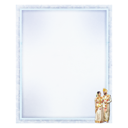 Blue Bride Groom Peacock Wedding Card-KNKJ1161