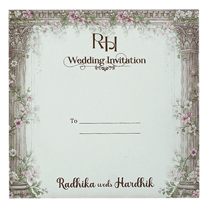 Pink Arch Floral Wedding Card-KSI65130