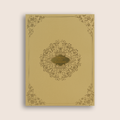 Sandal Padded Floral Wedding Invitation Card - KAA06410