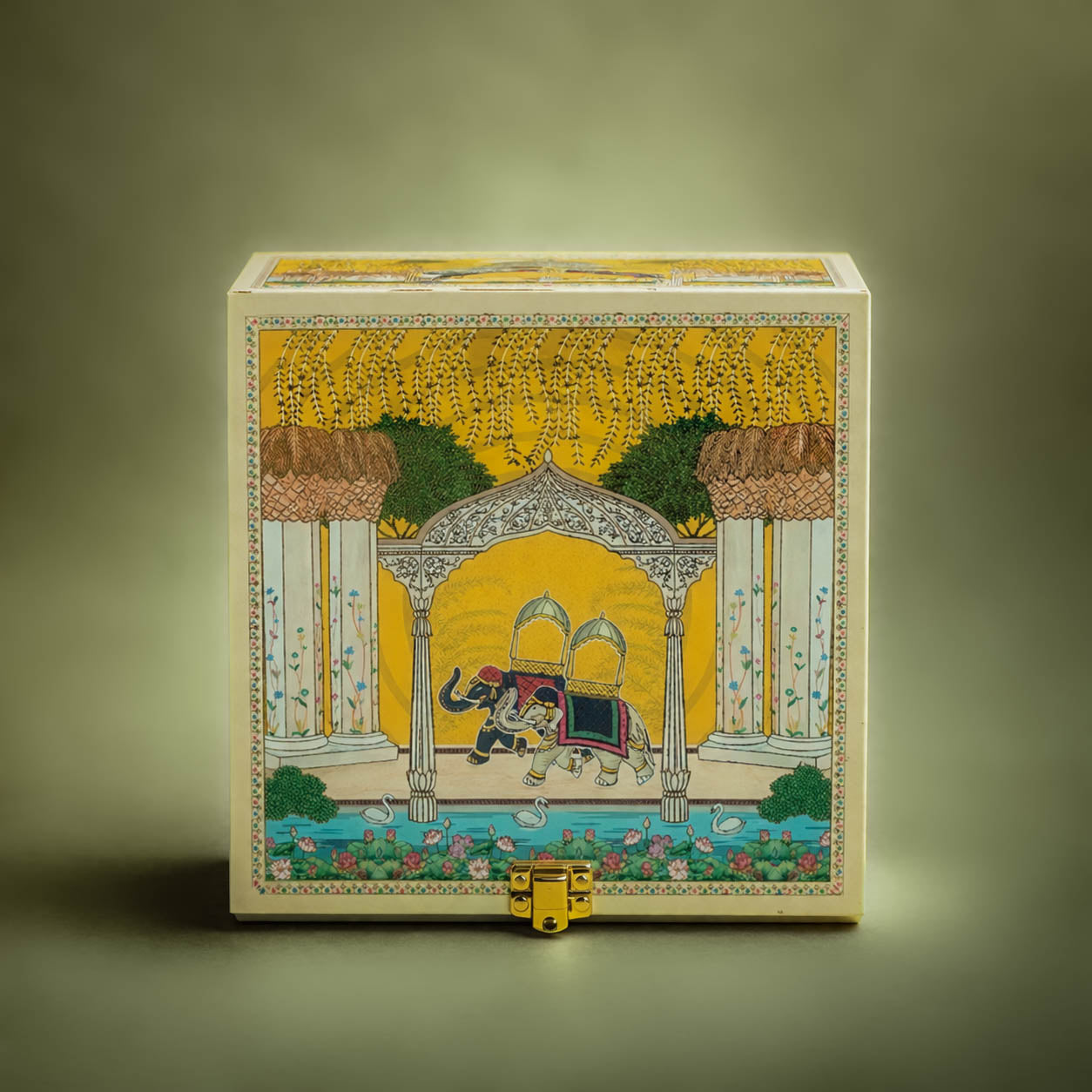 Yellow Elephant Themed Luxury Sweet Jar Box-KBX10102