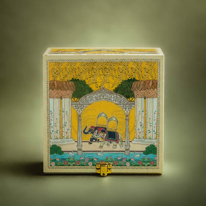 Yellow Elephant Themed Luxury Sweet Jar Box-KBX10102