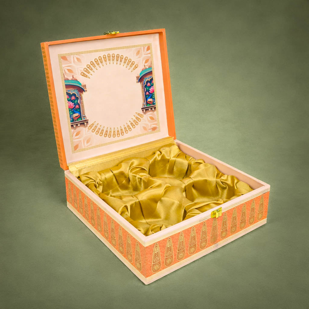 Elegant Orange Lotus Luxury Sweet Jar Box-KBX10107