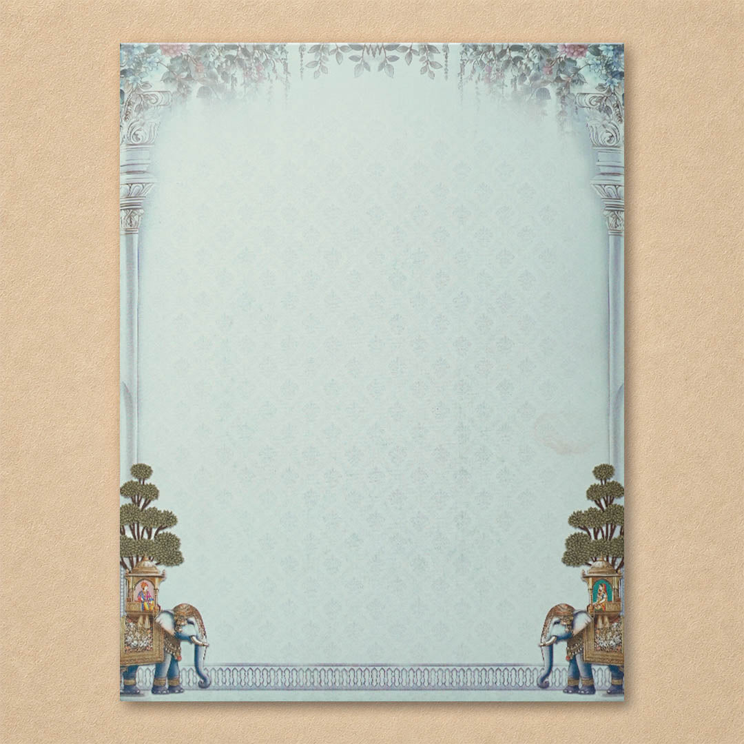Blue Bride Groom Door Style Wedding Card-KNKC4092