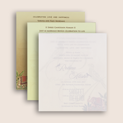 Sandal Laser Cut Elephant Wedding Invitation - KFR17270