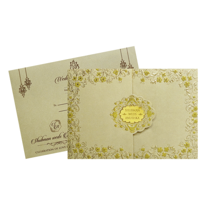 Royal Embossed Wedding Invitation Card-KRB09100