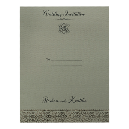 Grey Arch Flower Wedding Card-KSI65040