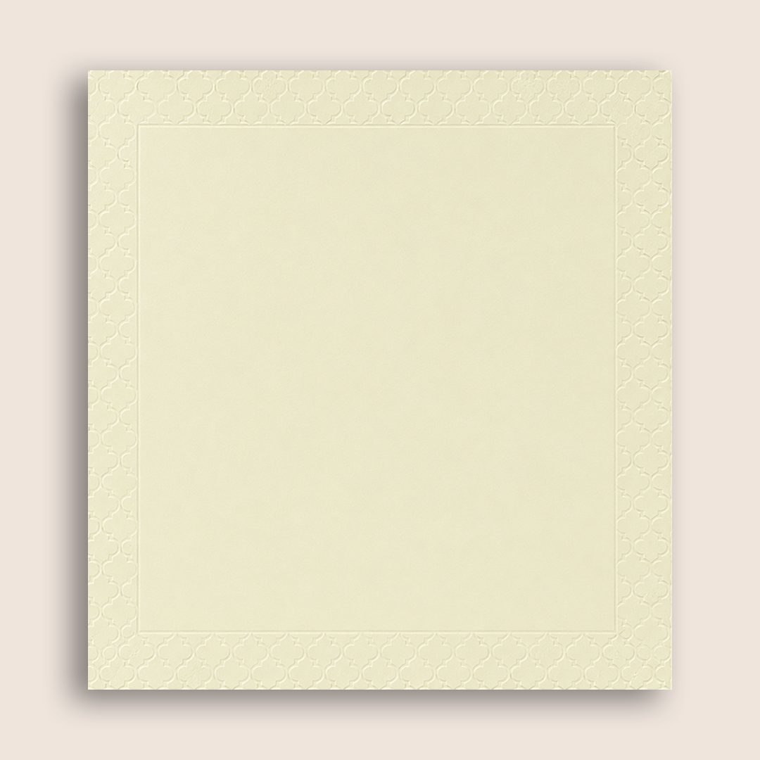 Cream Embossed Padded Wedding Card - KAA06450