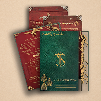 Green MDF Laser Cut Invitation Card - KVR103