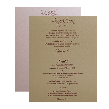 Green Floral Frame Padded Wedding Card - KMMWD1116