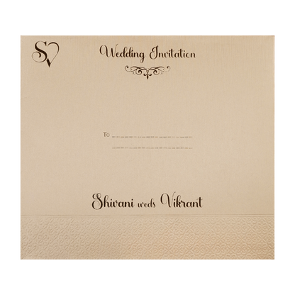 Peach Monogram Padded Wedding Card-KSI64440