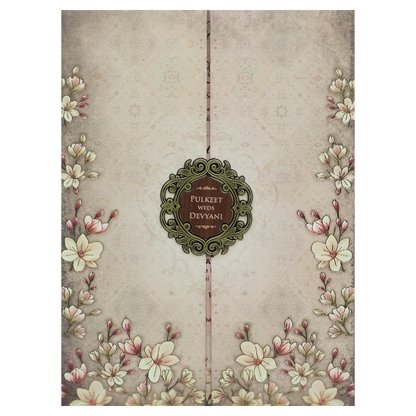 Check out Grey Floral Padded Wedding Card at best price. ✅WhatsApp   Support✅Express Delivery|King of cards.