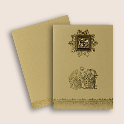 Gold Balaji Padmavathi Invitation Card-KNKTG022