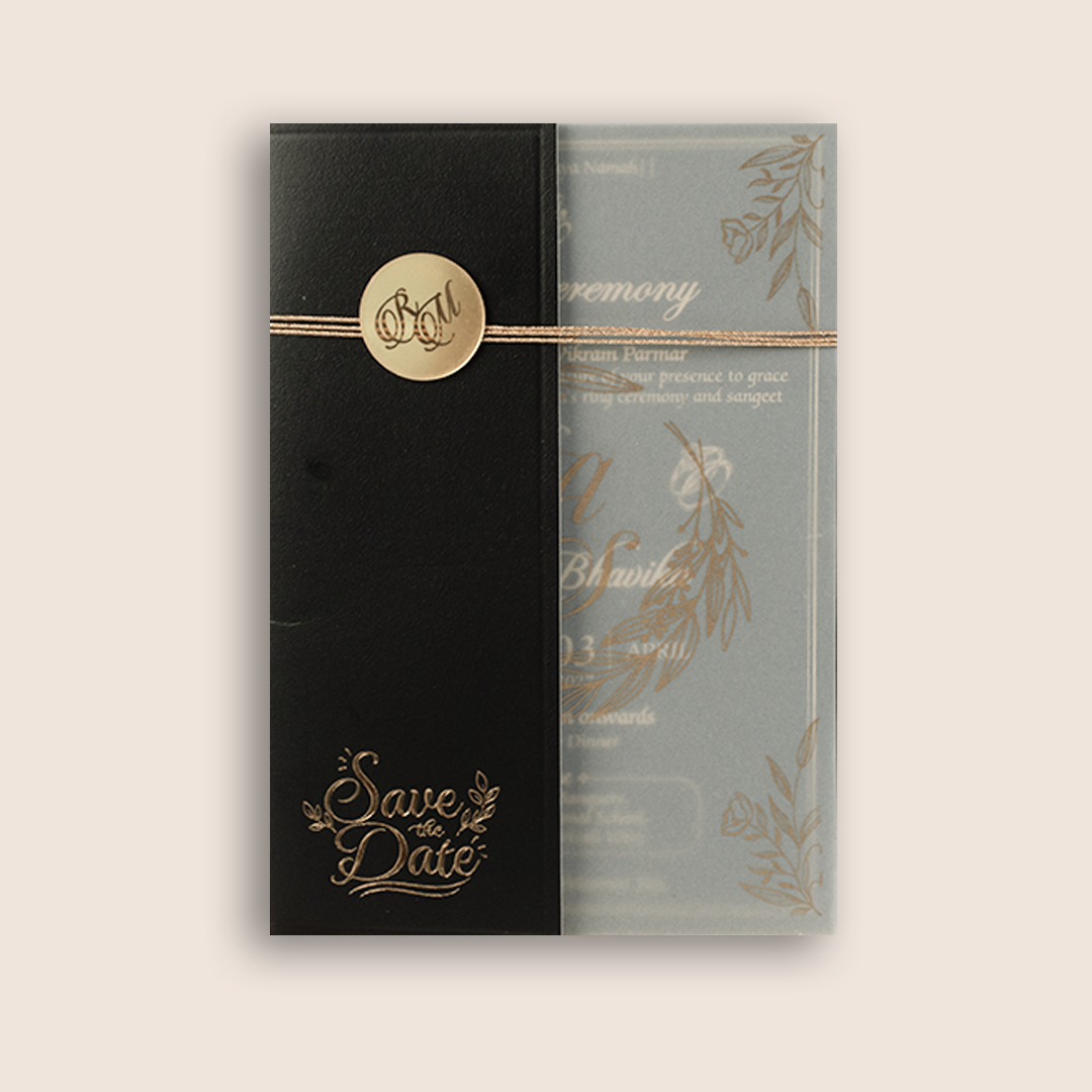 Black Floral Wedding Invitation - KMARA660
