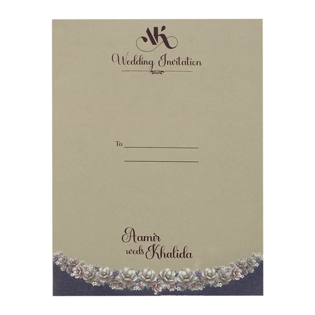 Purple Floral Wedding Card-KSI65020