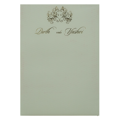 Green Padded Floral Wedding Card-KRC31510