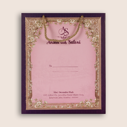 Royal Purple Palace Premium Wedding Invitation Box  - KSI33270