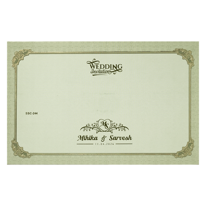 Grey Pastel Floral Padded Wedding Card-KSSC2440