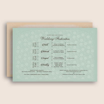 White Embossed Bride Groom Padded Wedding Card - KRE29320