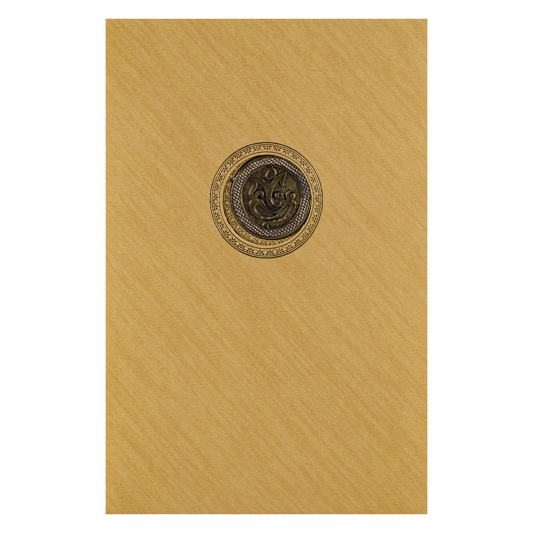 Gold Floral Door Style Wedding Card-KNCM049G