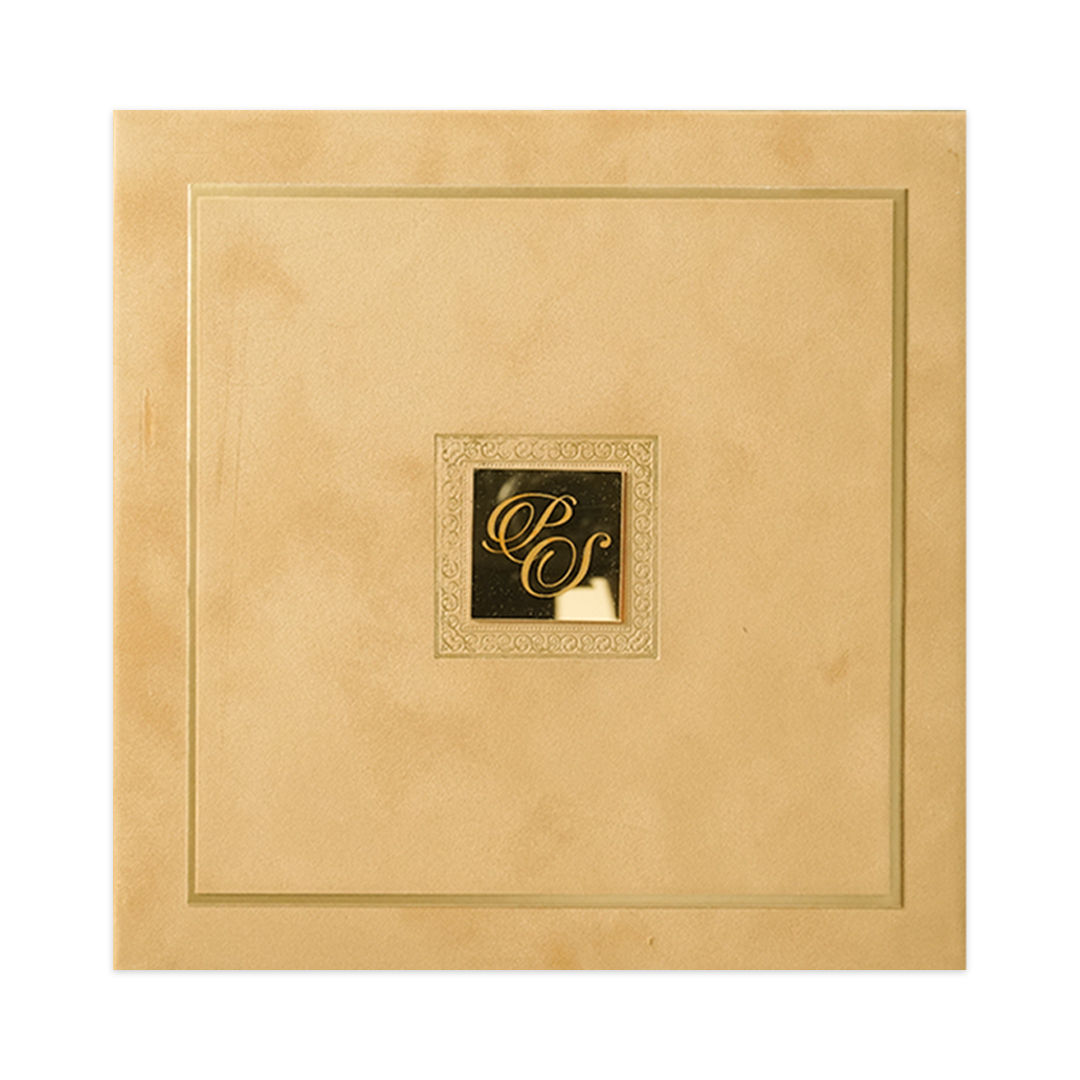Check out Luxury Gold Square Padded Wedding Card at best price. ✅WhatsApp Support ✅Express Delivery. | King of Cards.