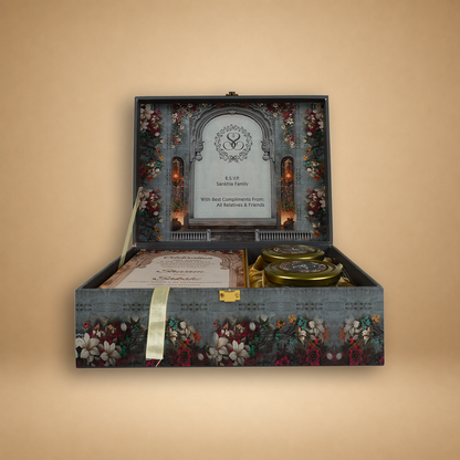 Grey Bride Groom Premium Wedding Invitation Box  - KSBMD080