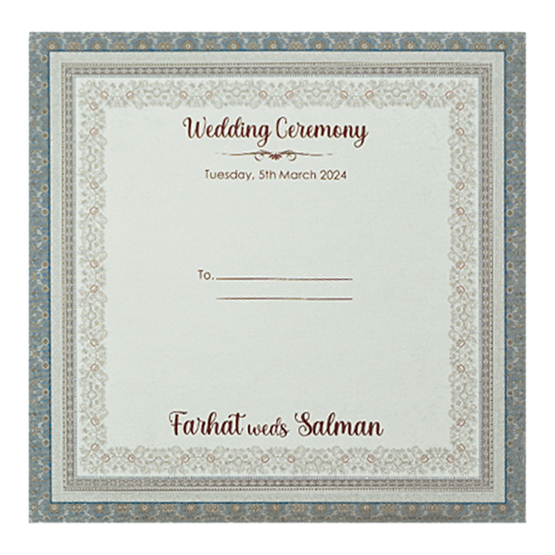 Grey Floral Framed Wedding Card-KSI65180