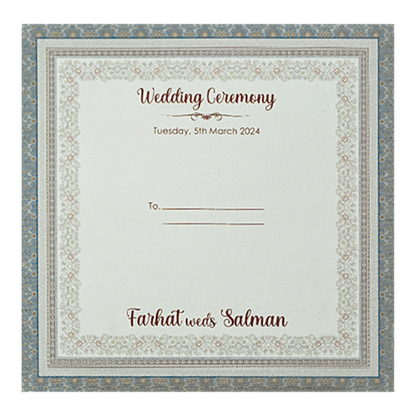 Grey Floral Framed Wedding Card-KSI65180