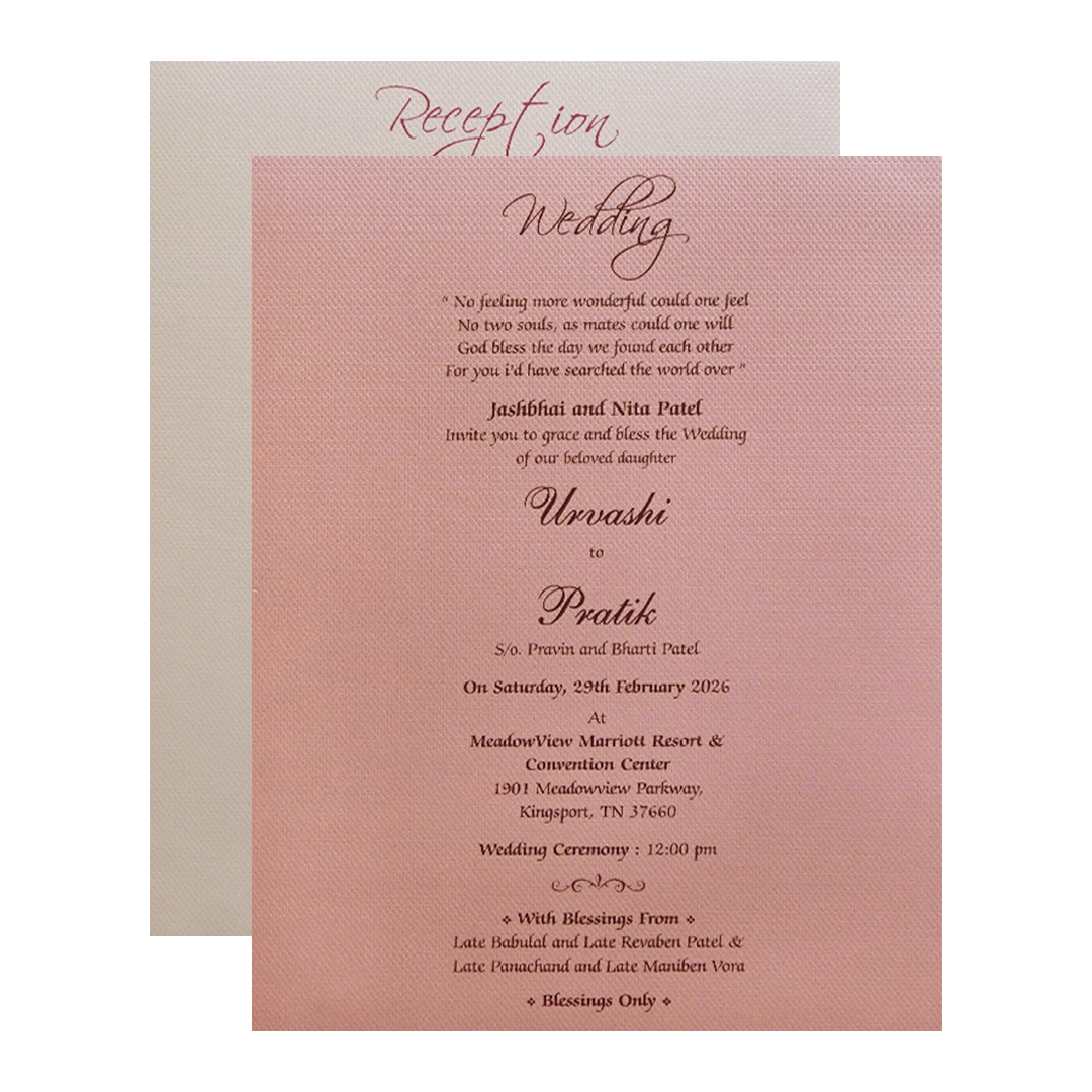 Cream Embossed Floral Padded Wedding Card-KMMWD1117