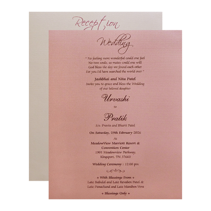 Cream Embossed Floral Padded Wedding Card-KMMWD1117