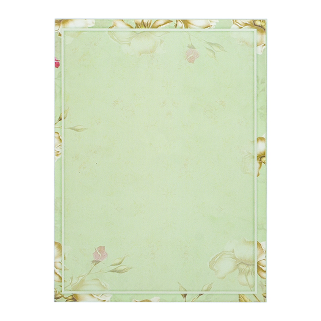 Green Floral Door Style Wedding Card - KNKC4097