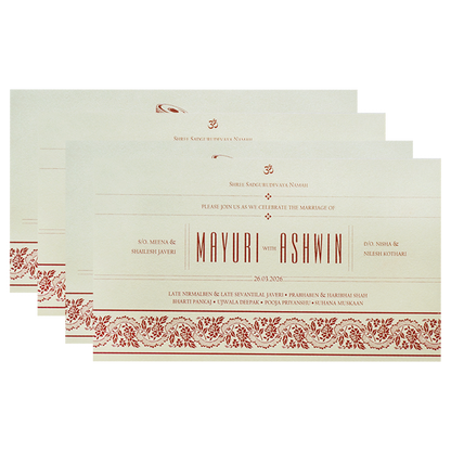 Ivory Gold Regal Wedding Card-KPR06420