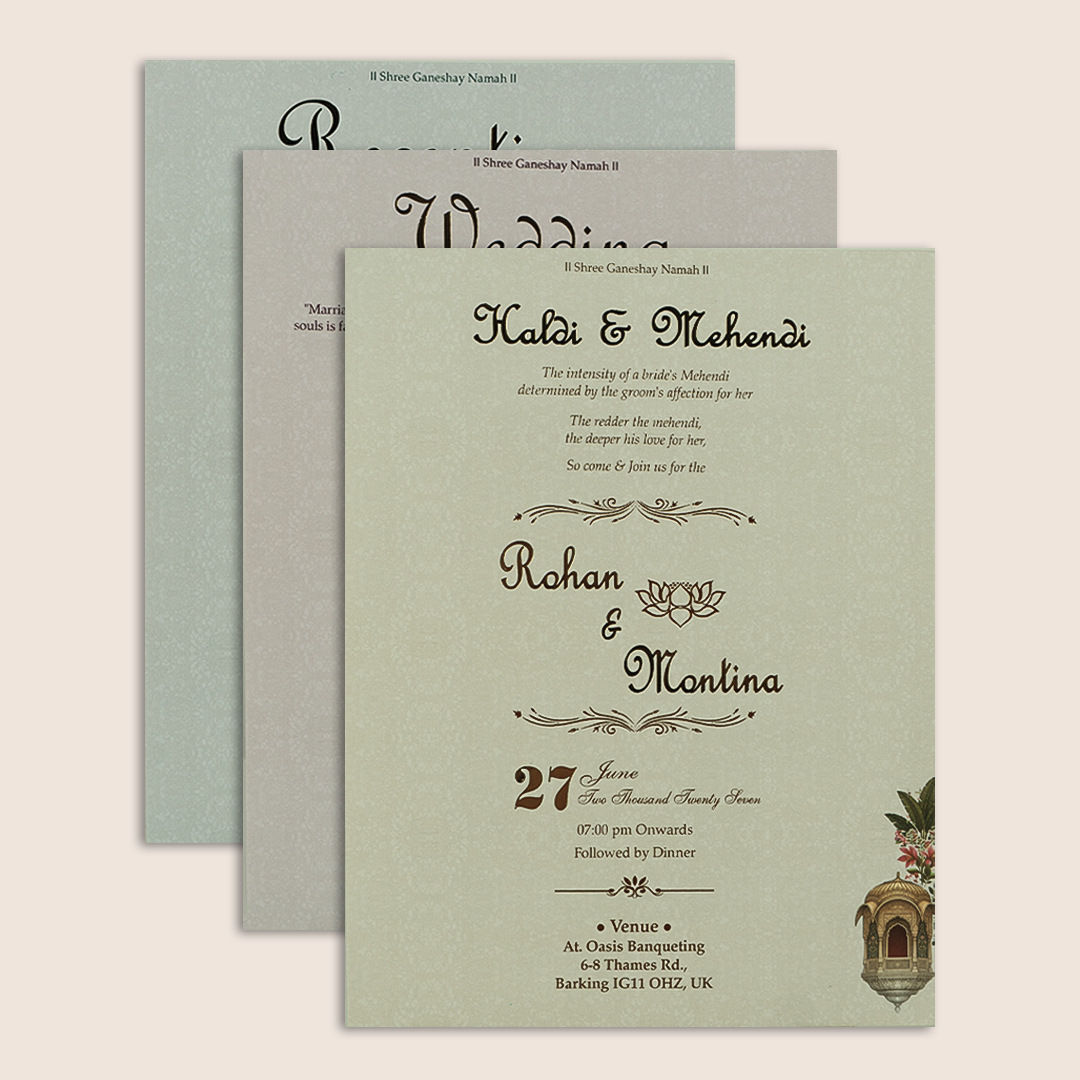 White Bride Groom Door Style Padded Wedding Card - KSH18510