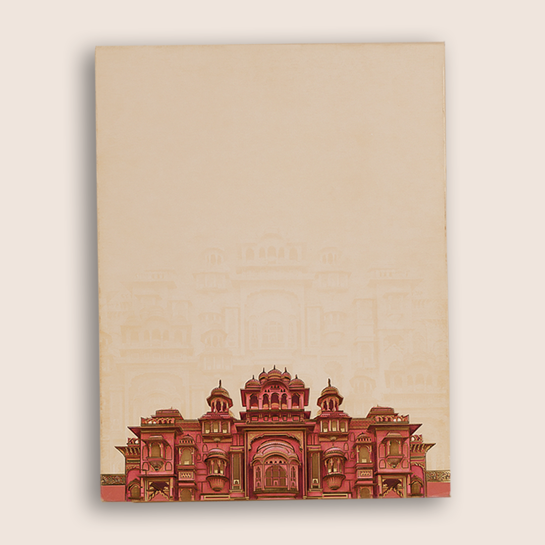 Pink Royal Heritage Design Wedding Card - KAA06290