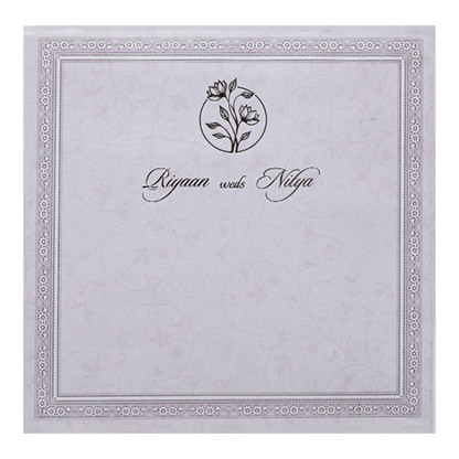 Lavender Floral Padded Wedding Card-KRC31130