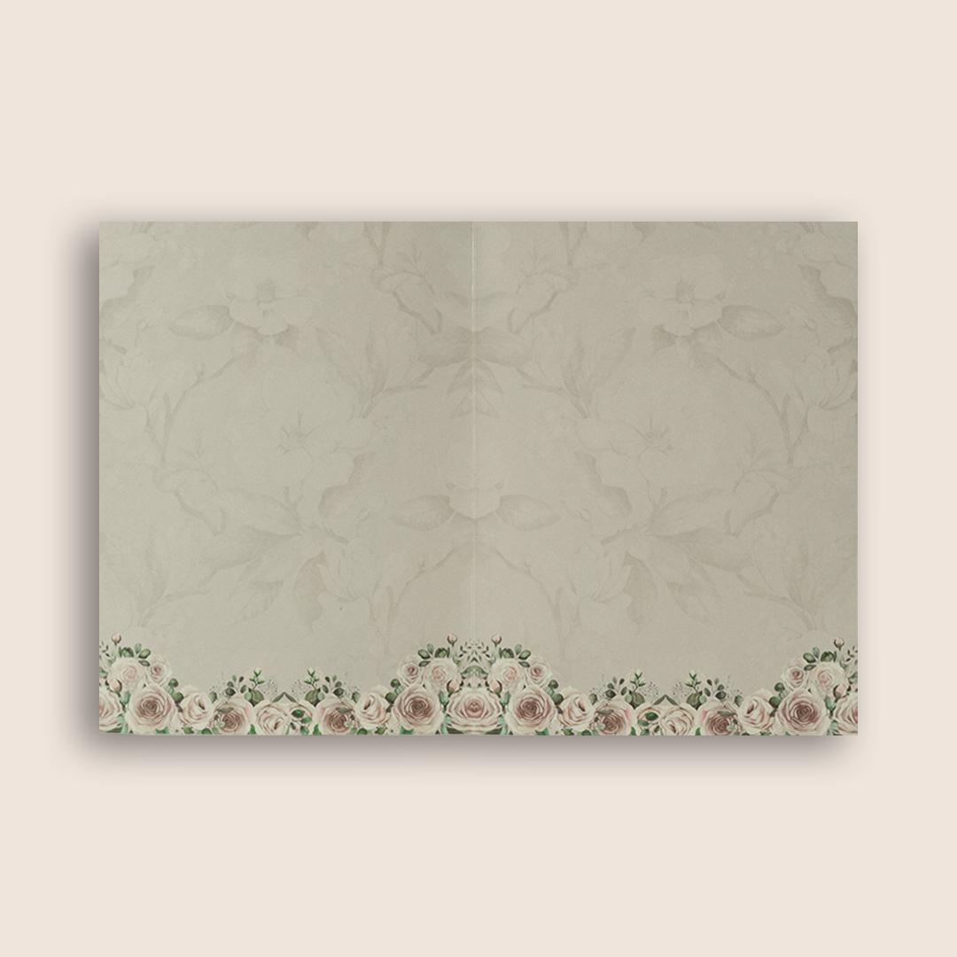 Cream Royal Peacock Wedding Card - KNTY6802