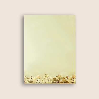 Royal Blue Lotus Floral Wedding Card - KAA05180