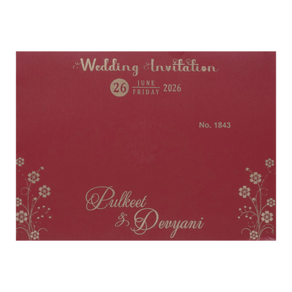 Red Cream Gold Foil Wedding Card-KJTS1843