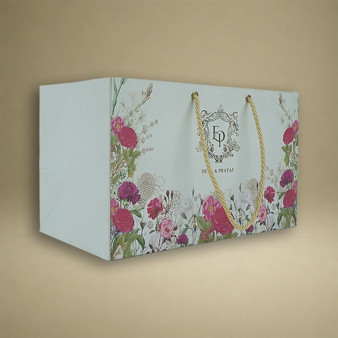 White Premium Rose Floral Luxury Invitation Box - KNLW202536
