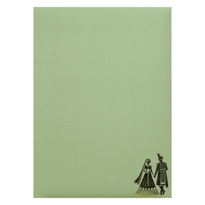 Sage Green Gold Couple Wedding Card-KNCM045N