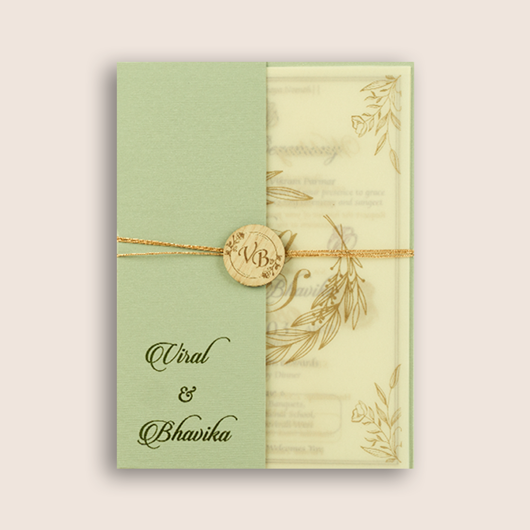 Light Green Floral Wedding Invitation - KMARA510